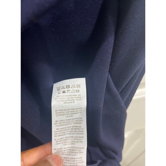 NWT Boden Navy Ruffle Fixed Wrap Jersey Dress Sz US 6 - Picture 8 of 11